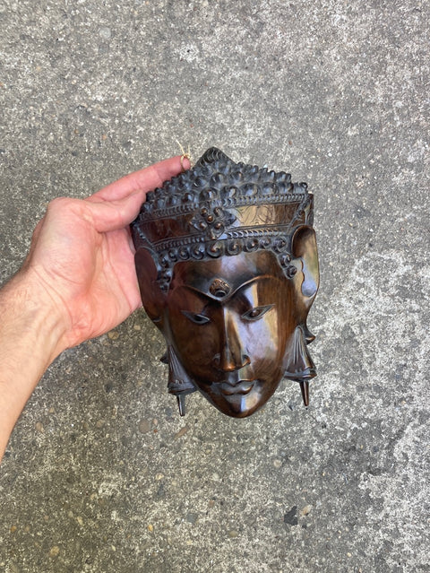 Wall Hanging Wood Buddha Head