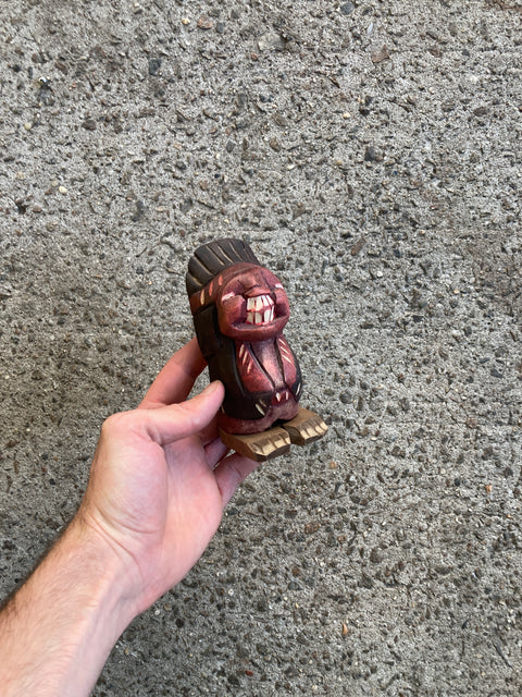Lil’ Wood Figurine Showing Off Their D***