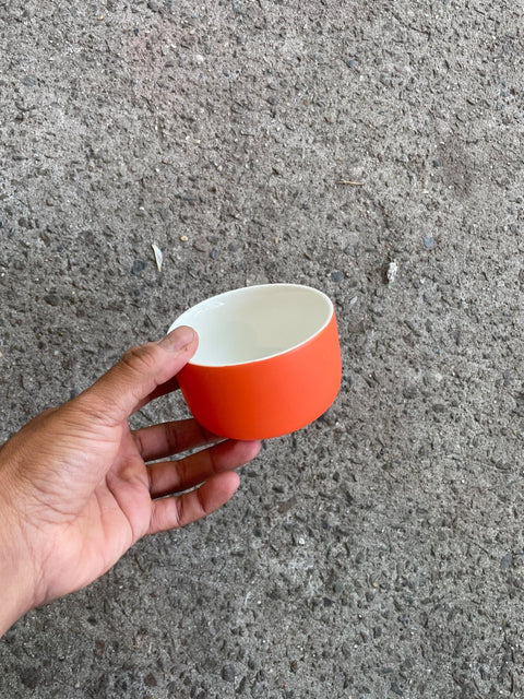CB2 Bright Orange Ceramic Bowl
