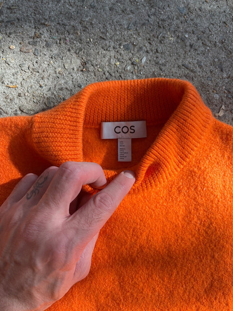 COS Bright Orange Knitted Sweater, Size S