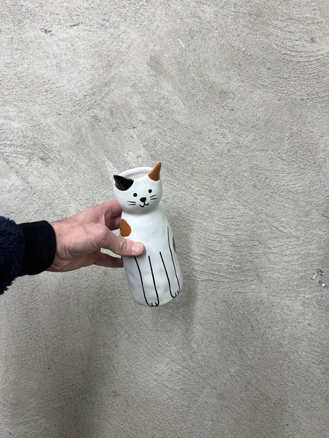 Calico Cat Ceramic Vase
