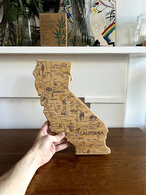 California Wooden Map