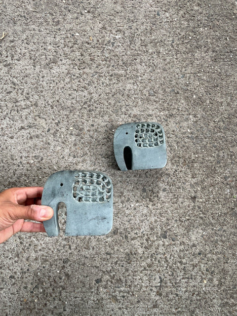 Carved Stone Elephant Set