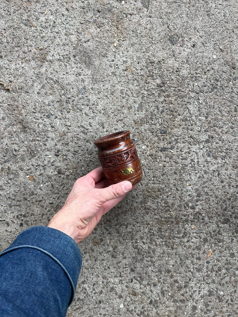 Carved Wood Decorative Container