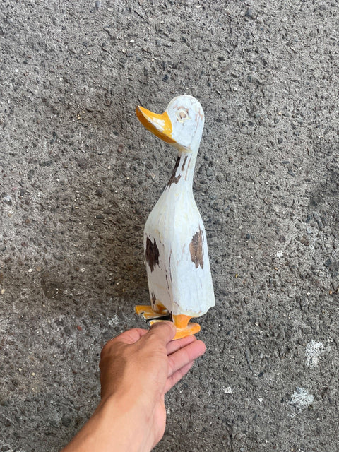 Carved Wooden Duck Figurine