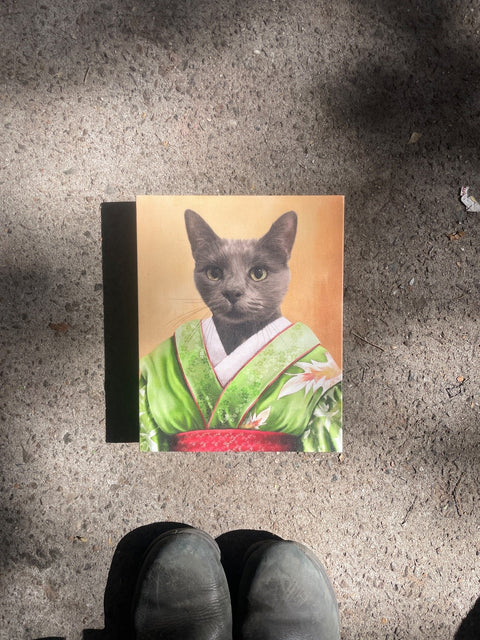 Cat In Kimono Print, 8x10"