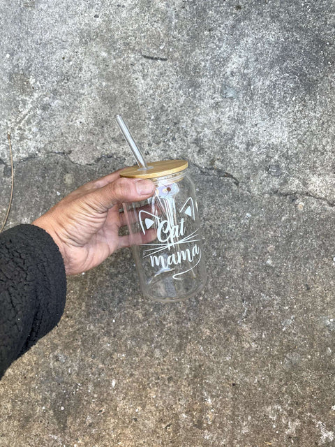Cat Mama Glass Tumbler