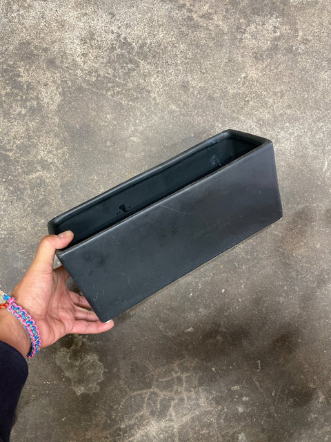 Ceramic Black Planter Box, 12x4x5”