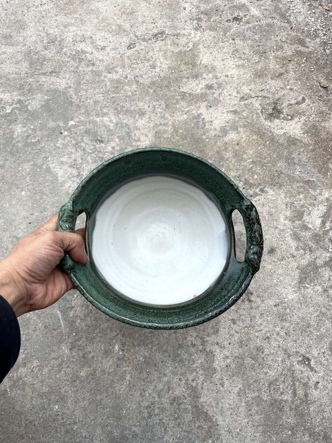 Ceramic Green Serving Bowl