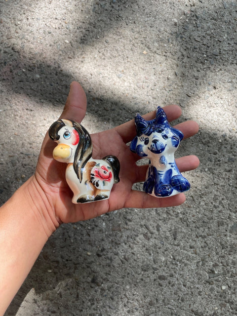 Ceramic Horse And Dog Set