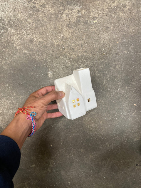 Ceramic Luminary House For A Tea Light Candle