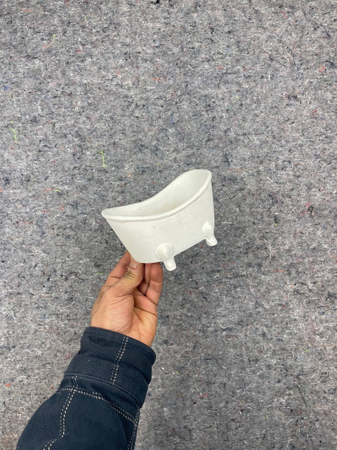 Ceramic Miniature White Bathtub