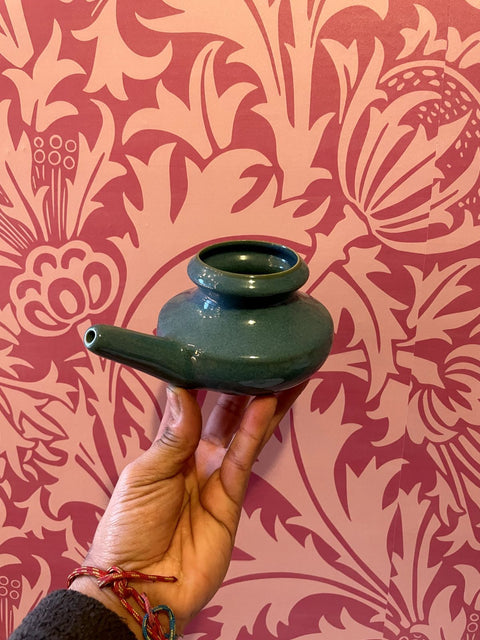 Ceramic Teal Neti Pot