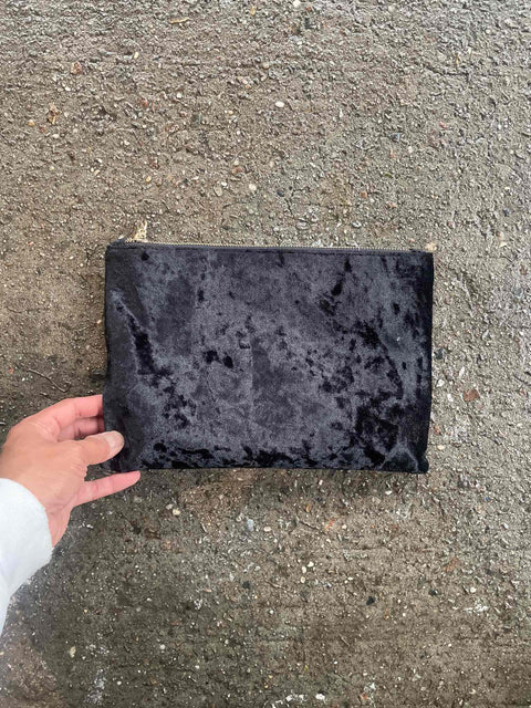 Chic Black Velvet Clutch