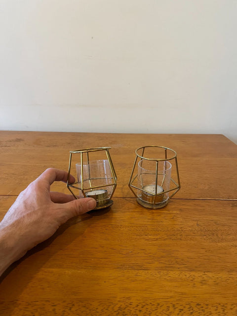 Chic Gold & Glass Candle Holders