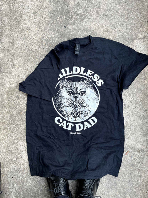 Childless Cat Dad T-Shirt, Size M
