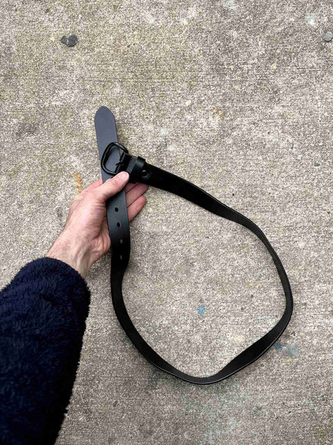 Classic Black Leather Belt, 42" Long