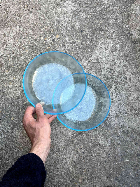 Clear Blue Serving Plates