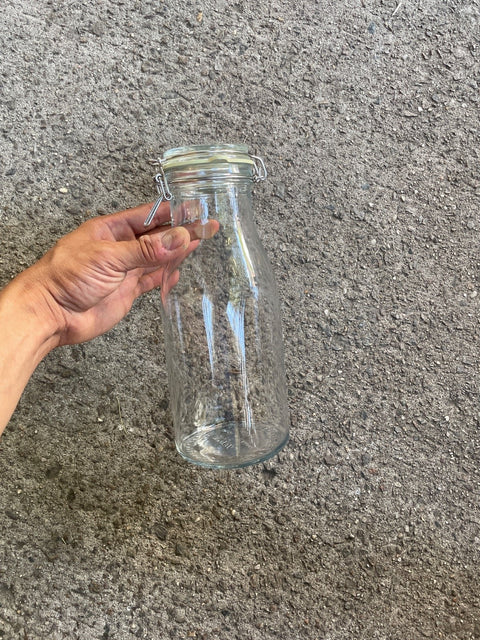 Clear Glass Bottle With Lid