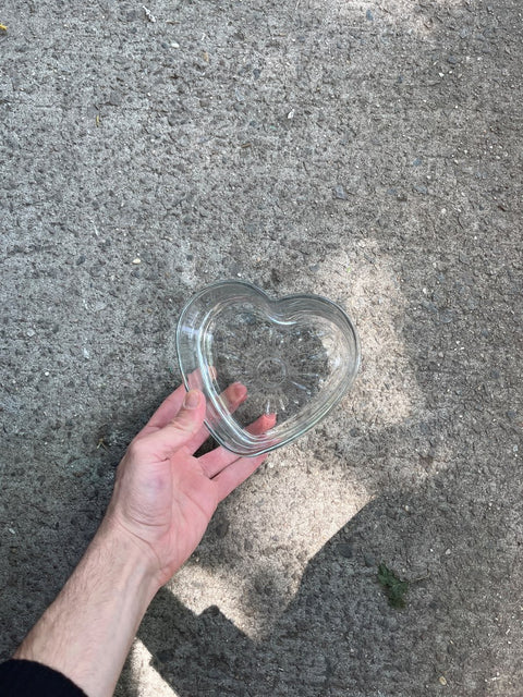 Clear Glass Heart Dish