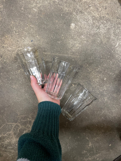 Clear Duralex Ribbed Drinking Glasses