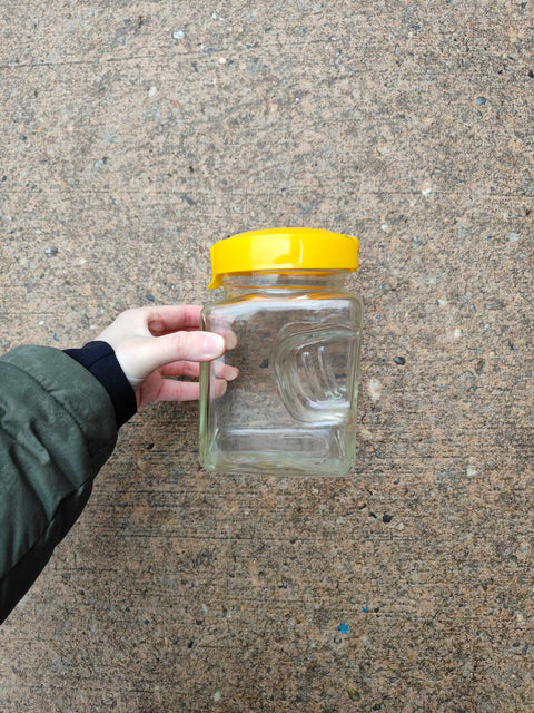 Clear Storage Jar with Yellow Lid