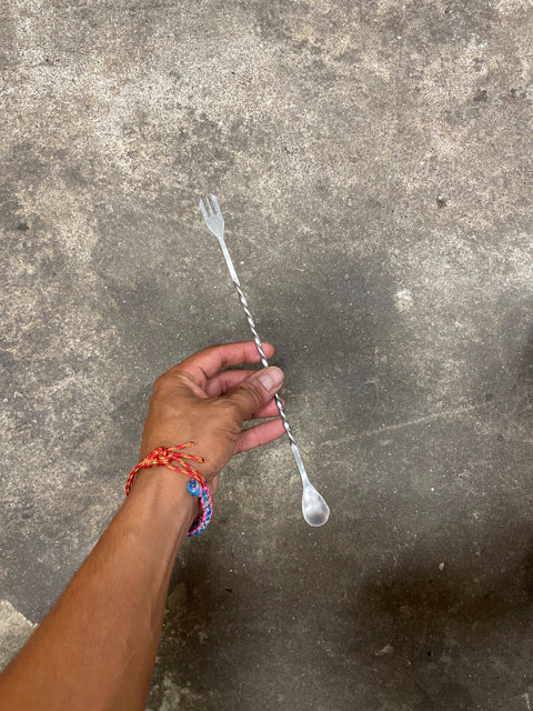 Cocktail Stir Spoon With Fork