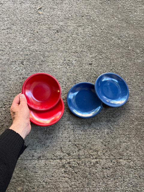 Colorful Crate & Barrel Saucer Plates Set