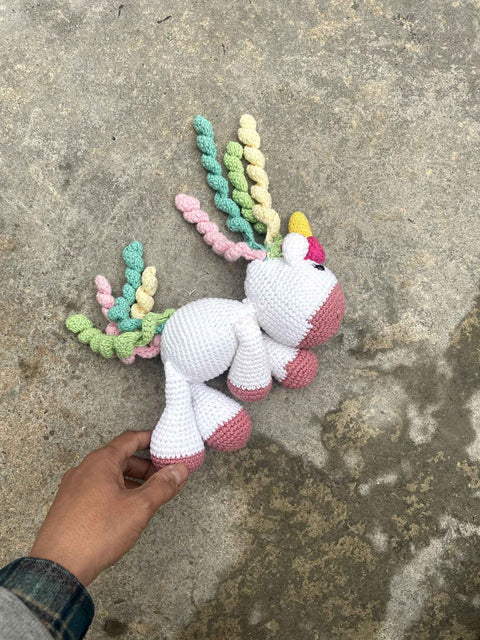 Colorful Crochet Unicorn Toy