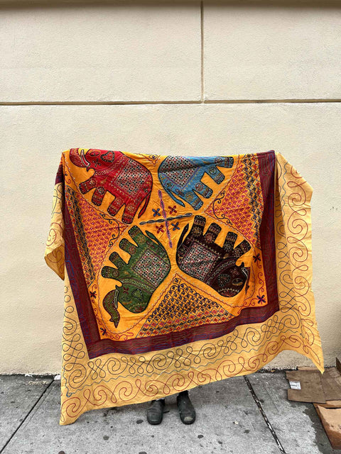 Colorful Elephant Throw Or Tablecloth