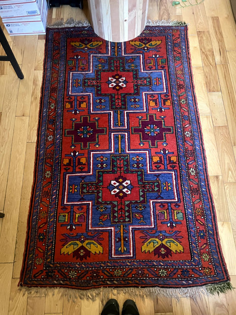 Colorful Geometric Afghan Area Rug, 40x76"