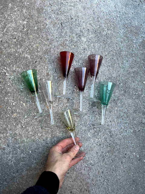 Colorful Vintage Small Glassware Set