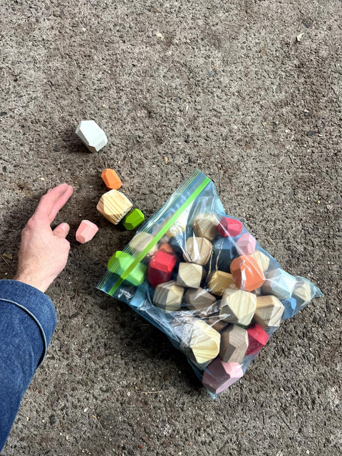 Colorful Wooden Stacking Gem Blocks