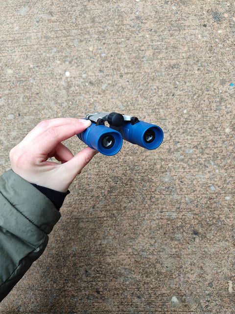 Compact Blue Binoculars