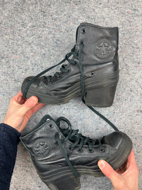 Converse Platform Leather High-Tops, Size US 9.5 W or 41 EU