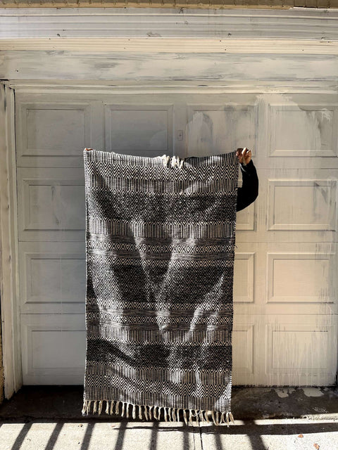 Cool Black & White Woven Rug
