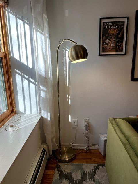 Cool Brass Floor Lamp, H60"
