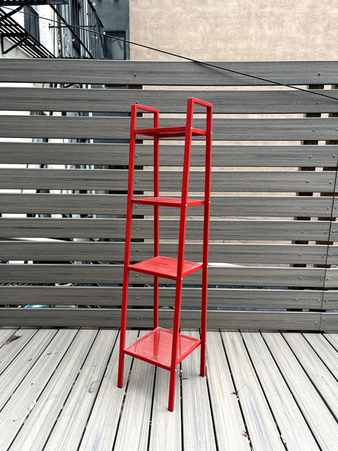 Cool Ladder Style Red Metal Shelf, W14xD10xH59"