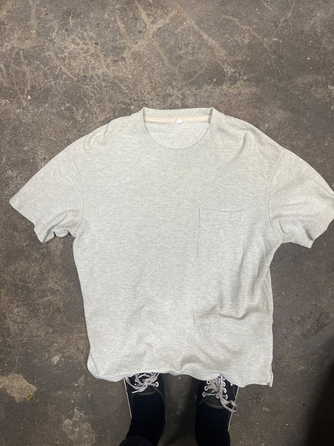 Cool Uniqlo Light Gray Pocket Tee, Size M