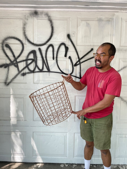 Copper Wire Basket, 16x14”