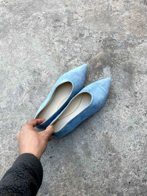 Cos Blue Velvet Flats, Sz 38