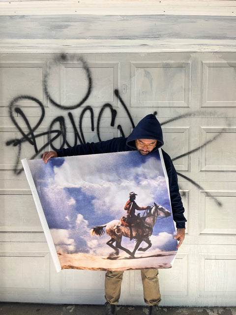 Cowboy Poster Fabric Print, 47x36"
