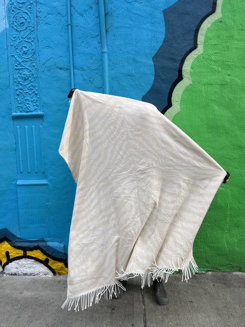 Cozy Beige Thula Tula Throw Blanket