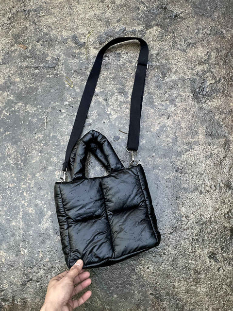 Cozy Black Puffer Bag
