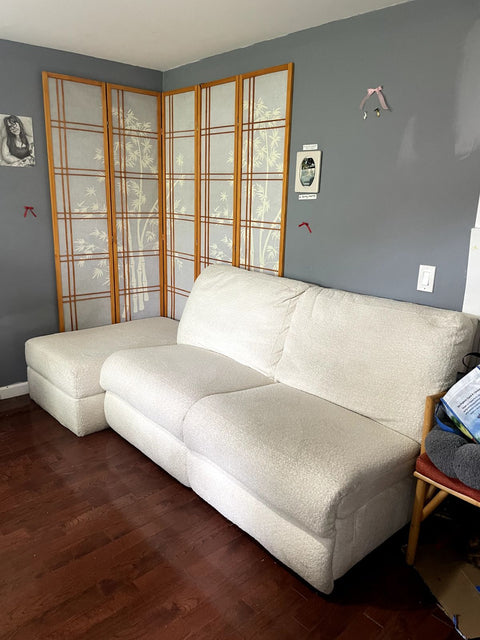 Cozy White Sectional Sofa, Clean/Smells Good Too