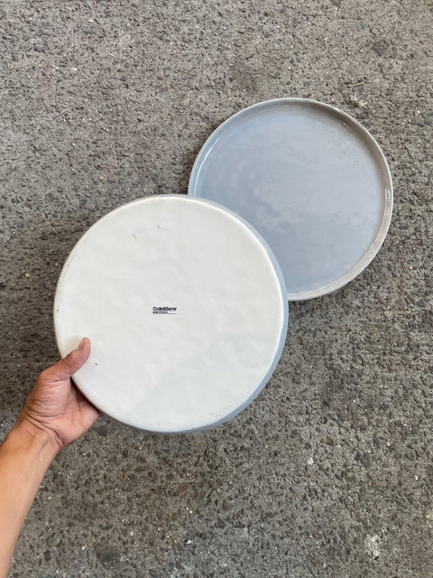 Crate & Barrel Minimalist Gray Ceramic Plates