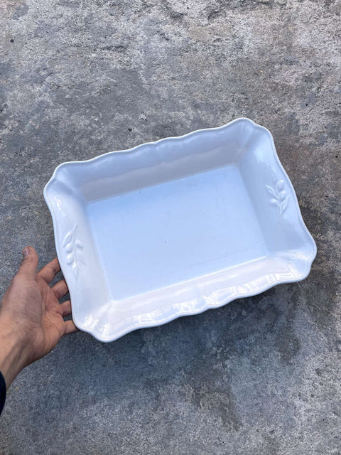 Crate & Barrel White Serving Dish