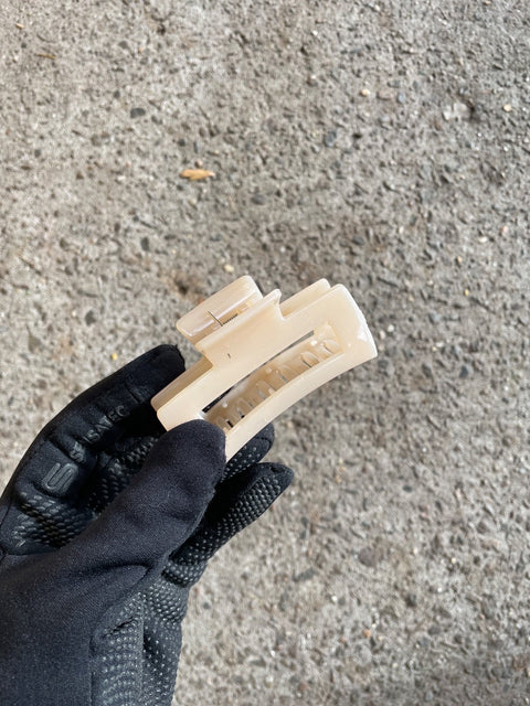 Cream Hair Claw Clip