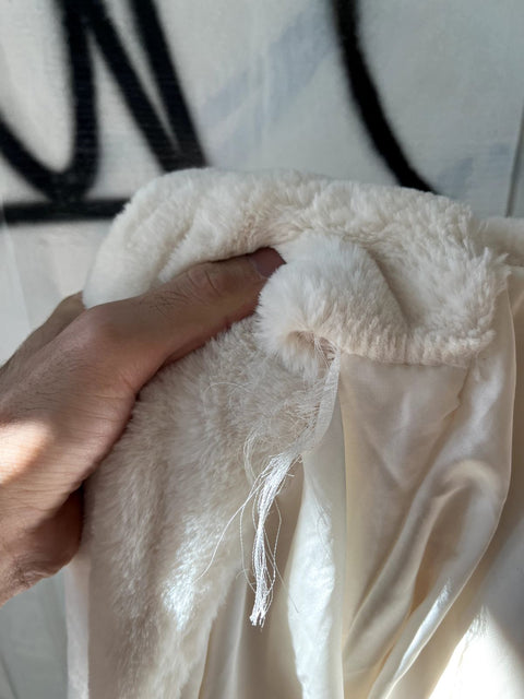 Creamy Cozy Faux Fur Coat, Size M