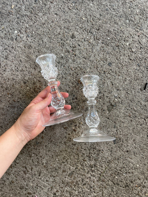 Crystal Candle Holder Pair